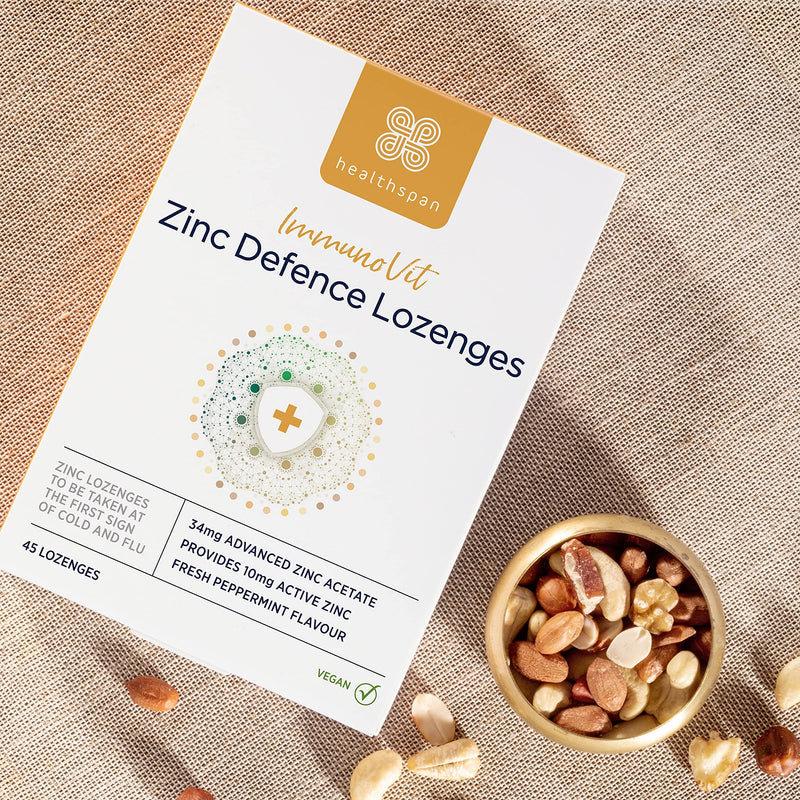 Healthspan ImmunoVit Zinc Defence Lozenges (45 Lozenges) | All Year-Round Immunity Support | Cold & Flu | Providing 10mg Ionic Zinc (100% NRV) | Peppermint Flavoured | Vegan - NewNest Australia