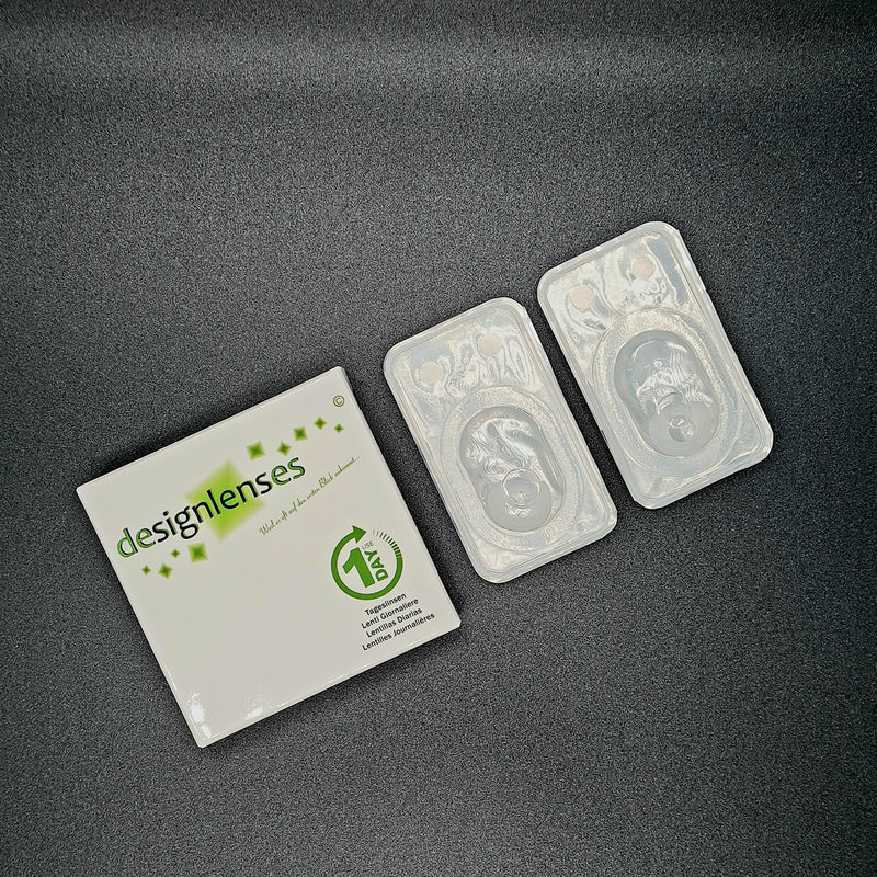 DESIGNLENSES, colored daily contact lenses, completely white, without prescription for Halloween costume as a zombie, carnival, fancy dress & anime cosplay - 2 pieces (1 pair) white eye lenses - NewNest Australia