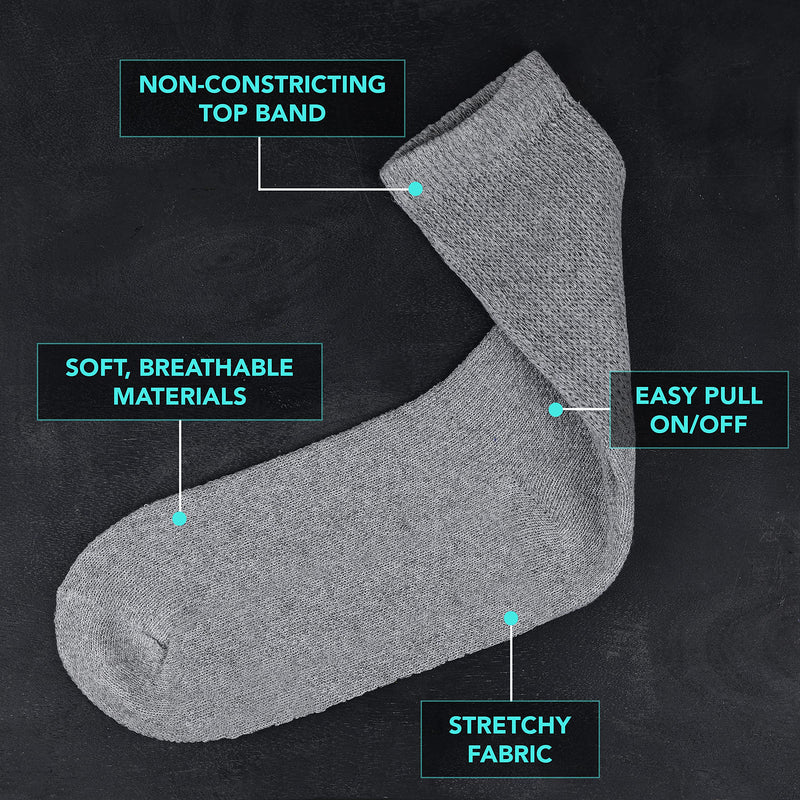 Debra Weitzner Diabetic Ankle Crew Socks Mens Womens Non-binding Socks Loose Fit 12 Pairs Ankle/Beige 9-11 - NewNest Australia