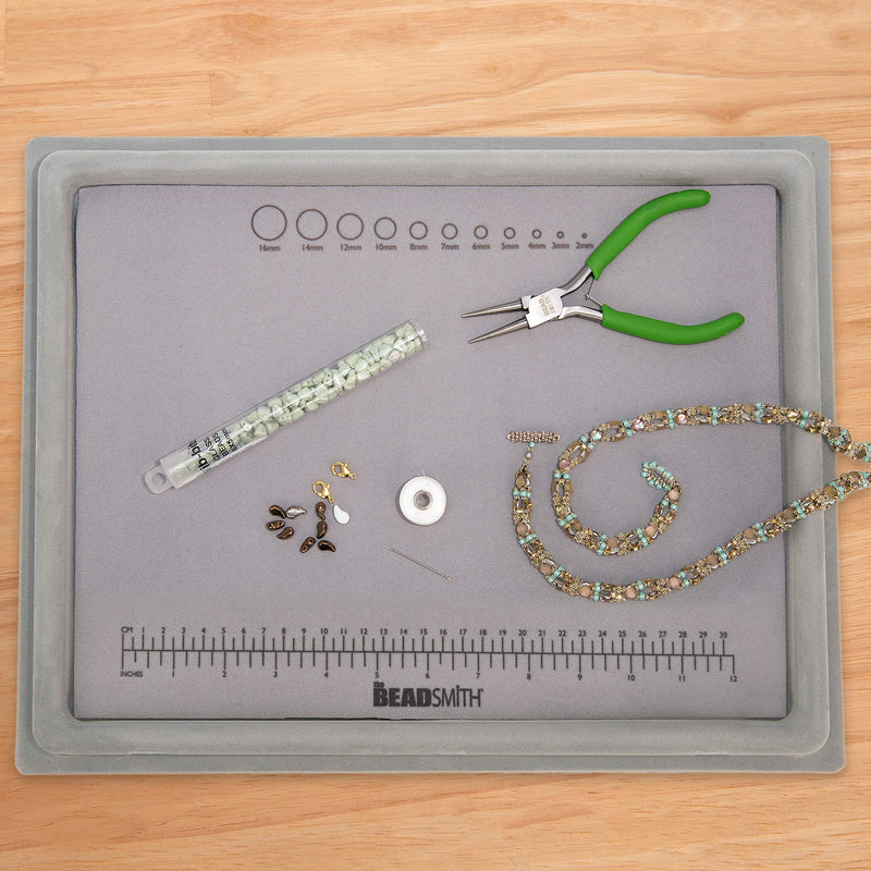 The Beadsmith Treasure Mat Tray, 11 x 14 inches, Bead Board, Grey Flocked, with Cover, Design Boards for Jewelry Making … - NewNest Australia