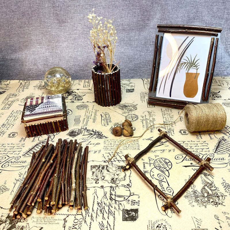 120 Gram - Wood Sticks for Crafts - 6 Inch Birch Wood Craft Sticks - Natural Twigs Sticks for Crafting, DIY School Projects, Card Making, Embellishments & Photo Props 120 g - NewNest Australia
