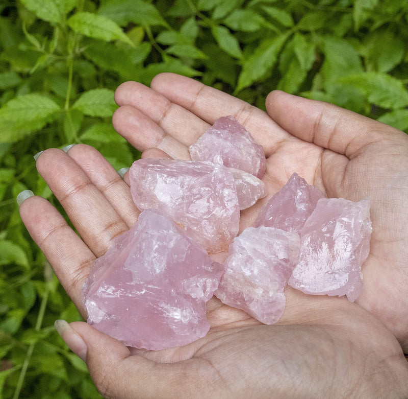 Crocon Rose Quartz Rough Bulk Natural Stone Raw Gemstone Tumbling Cabbing Polishing Gem Mining Chakra Balancing Reiki Healing Good Luck Home Office Decor Weight :-1Lb Approx 1 lb - NewNest Australia