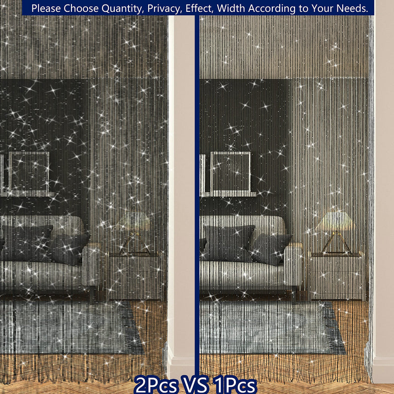 Door String Curtains Living Room Divider,Bedroom Doorway Hanging Hippie Sequin Decor Fringe Curtain Closet Window Wall Panels Kitchen Party Tassel Privacy Screen Boho Bling (Black, 39"×79" in) Black 1 - NewNest Australia