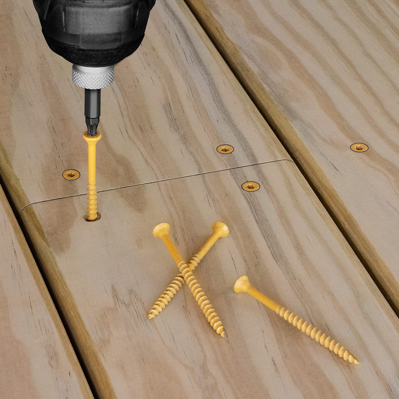 Deck Plus 48410 Wood Screws #8 x 1-1/4", Tan, 1lb Box #8 x 1-1/4" - NewNest Australia