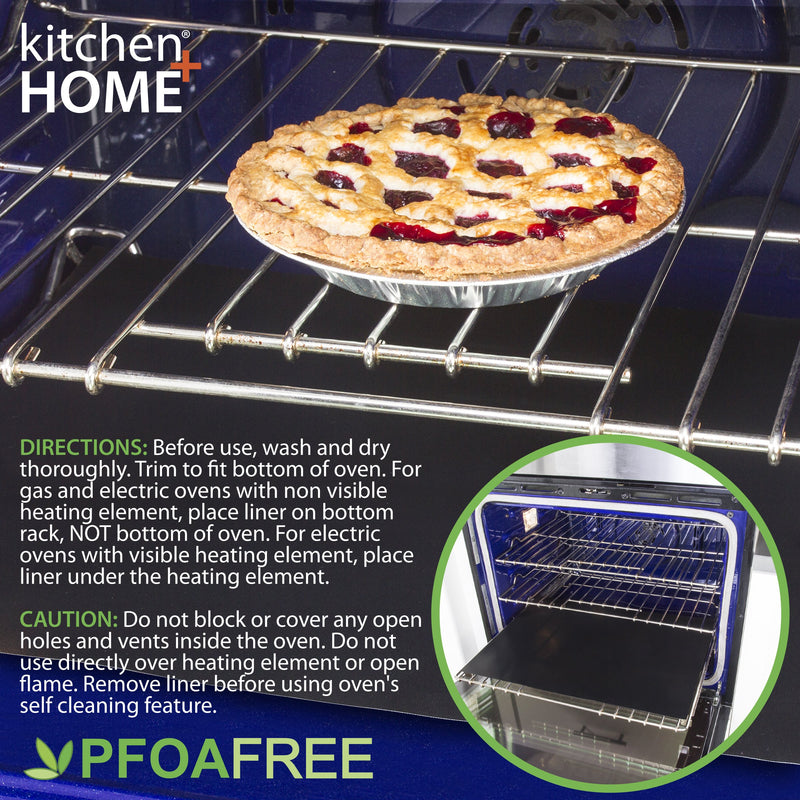 NewNest Australia - Kitchen + Home Oven Liner Set of 2 – Large Heavy Duty 100% PFOA & BPA Free – Non-stick Reusable Oven Liner for Gas, Electric & Microwave Ovens – Works as Baking Mat & Grill Mat 