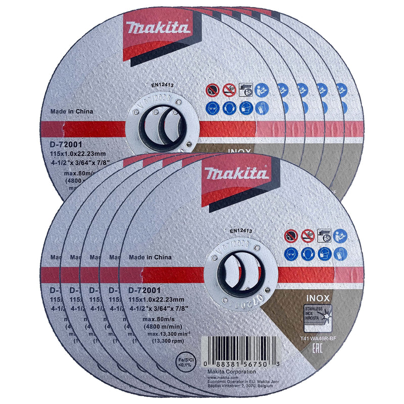 Makita 10 Pack - 4.5" Cut Off Wheels for Grinders - Ultra-Aggressive Cutting for Stainless Steel & Metal - 4-1/2" x .045" x 7/8-Inch - NewNest Australia