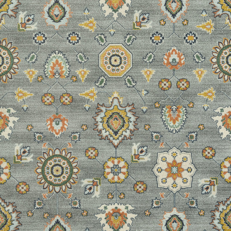 Maples Rugs Fleur Contemporary Motif Kitchen Rugs Non Skid Accent Area Carpet [Made in USA], Radiant Grey, 1'8 x 2'10 1'8" x 2'10" - NewNest Australia