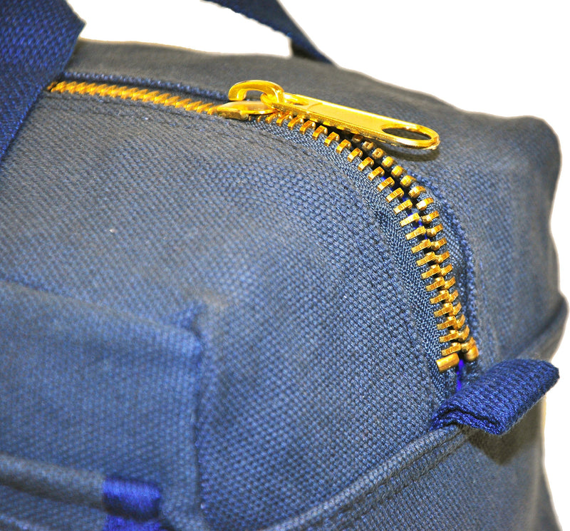 G & F 10095 Government Issued Style Mechanics Heavy Duty Tool bag with Brass zipper and side pockets, tool bag for cars, drill, garden and electrician. Navy Blue - NewNest Australia