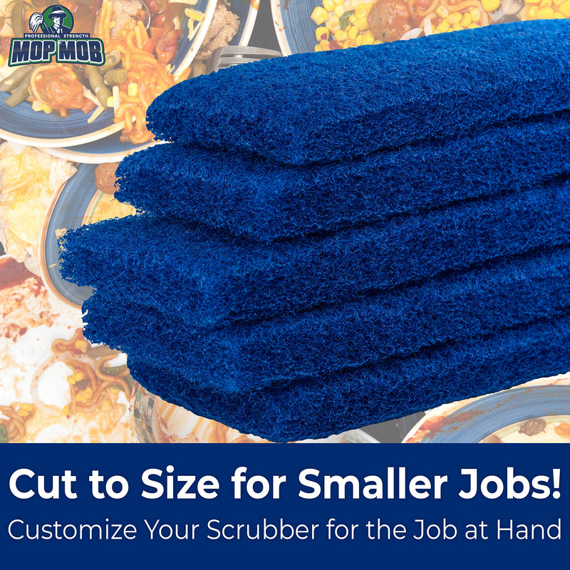 Medium Duty XL Blue Scouring Pad 2 Pack. 10 x 4.5in Large Multipurpose Nylon Scrubbing Sponges. Clean Kitchens, Bathrooms, Counters and Floors to Erase Grime and Make Surfaces Sparkle 1 - NewNest Australia