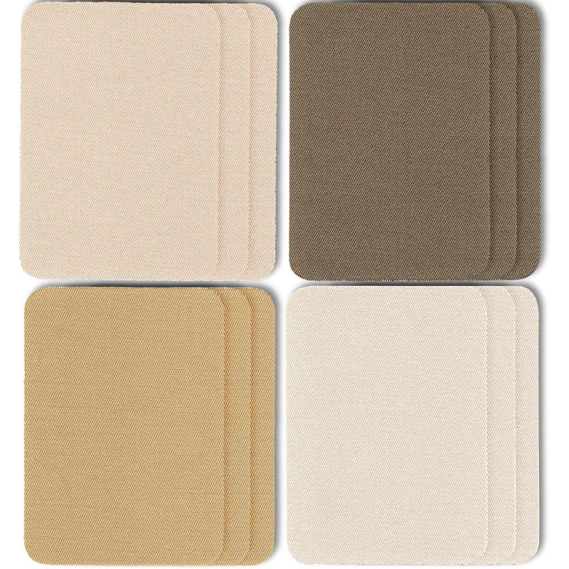 ZEFFFKA Premium Quality Fabric Iron-on Patches Inside & Outside Strongest Glue 100% Cotton Shades of Brown Beige Khaki Repair Decorating Kit 12 Pieces Size 3" by 4-1/4" (7.5 cm x 10.5 cm) - NewNest Australia