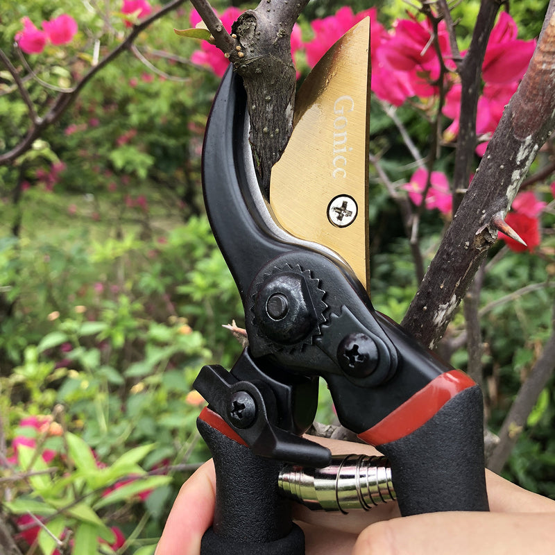 gonicc 8" Professional Premium Titanium Bypass Pruning Shears (GPPS-1003), Hand Pruners, Garden Clippers. - NewNest Australia