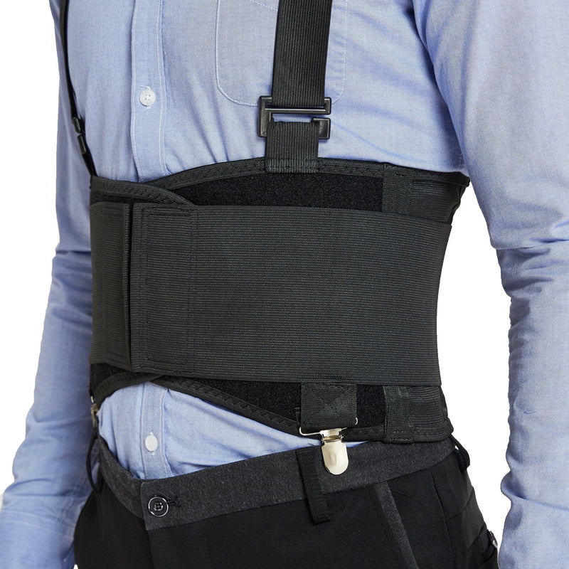 Neotech Care Back Support Belt With Removable Straps And Trouser Clips - Lumbar Support - Adjustable, Lightweight, Breathable - Shoulder Straps - Work - Black (Xl) - NewNest Australia