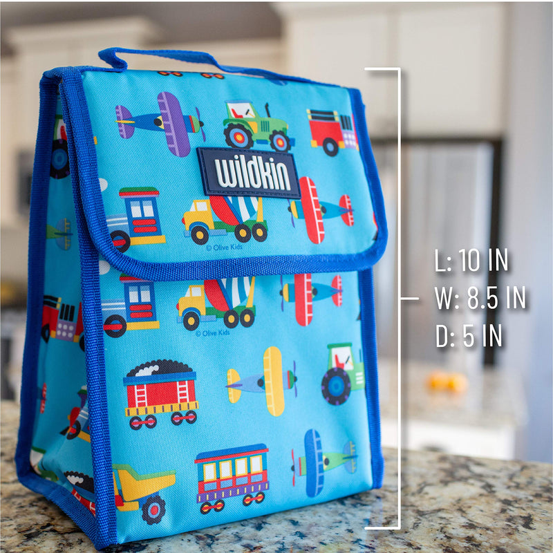 NewNest Australia - Wildkin Kids Insulated Lunch Bag for Boys and Girls,Lunch Bags Ideal Size for Packing Hot or Cold Snacks for School and Travel, Mom's Choice Award Winner,BPA-Free,Olive Kids(Trains, Planes and Trucks) Trains, Planes and Trucks 