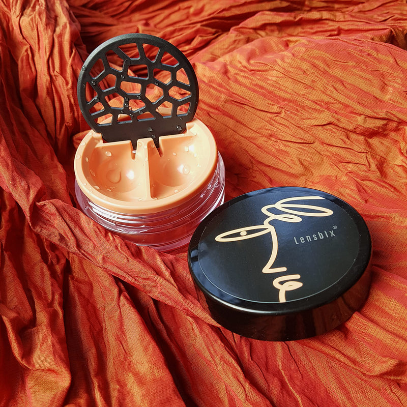 Lensbix contact lens case Faceline. The innovative gift for lens wearers with a lineart motif in candy colors. (Apricot No.14) Apricot No.14 - NewNest Australia