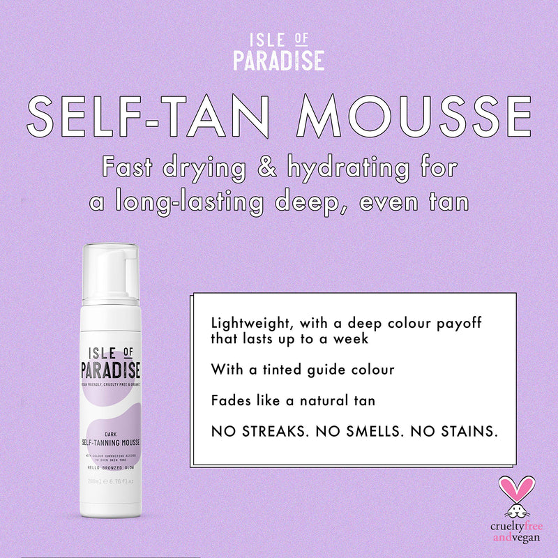 Isle of Paradise Fake Tan Mousse Dark (200 ml) Self Tanning Foam Natural Ingredients & Vegan - NewNest Australia