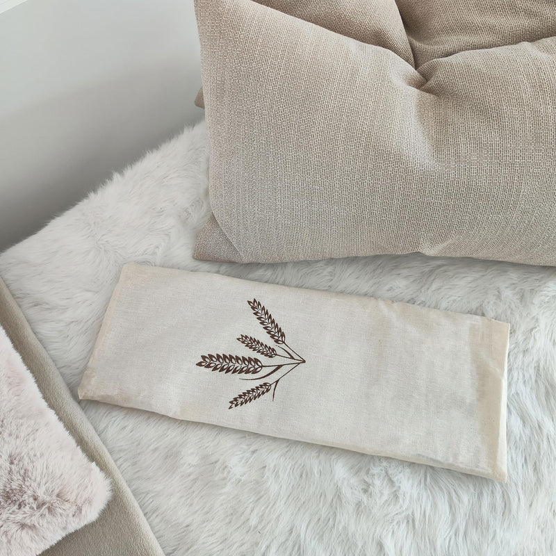 ZOLLNER grain pillow large - microwave-safe heat pillow - against tension in the neck and shoulders or colic - natural wheat grains - removable, washable cover - 20x53 cm 20 x 53 cm natural - NewNest Australia