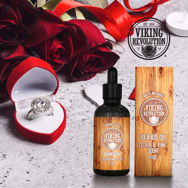 Viking Revolution - Beard Oil 30ml - Cedar Wood & Pine Fragrance - Beard Oil for Men with Organic Argan and Jojoba Oils. Softens And Strengthens The Beard And Mustache Beard Oil Beard Oil - NewNest Australia