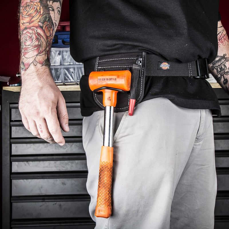 Dickies 2-Compartment Hammer Holder for Tool and Work Belts, Durable Canvas, Includes Tool Loop and Pocket, Fits up to 4.5-inch Belts, Black - NewNest Australia