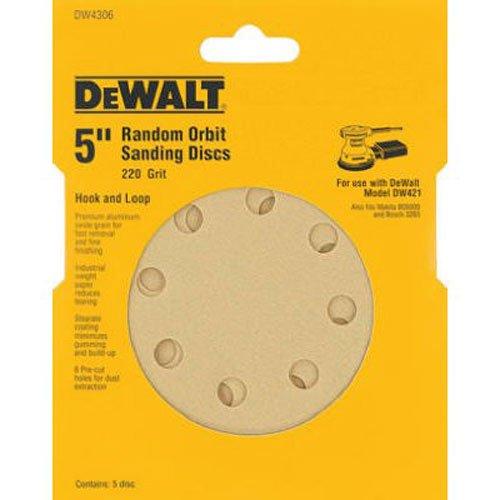 DEWALT DW4306 5-Inch 8 Hole 220 Grit Hook and Loop Random Orbit Sandpaper (5-Pack) - NewNest Australia