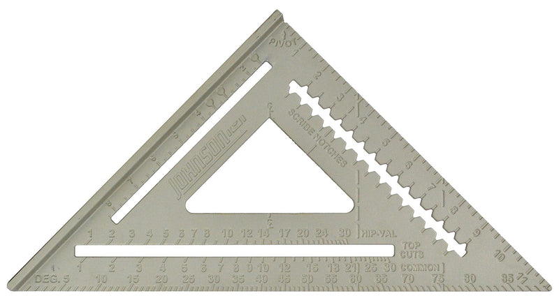 Johnson Level & Tool RAS-120 Aluminum Rafter Square w/Manual, 12", Silver, 1 Square - NewNest Australia