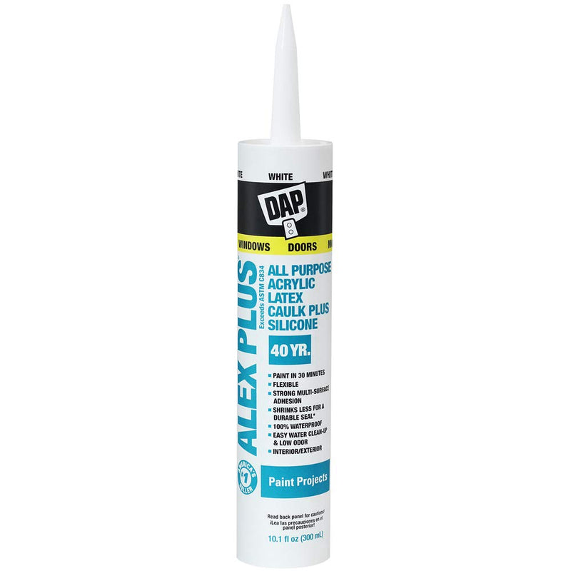 DAP INC 18152 10.1oz White Alex Plus Acrylic Latex Caulk with Silicone 10.1 FL OZ - NewNest Australia