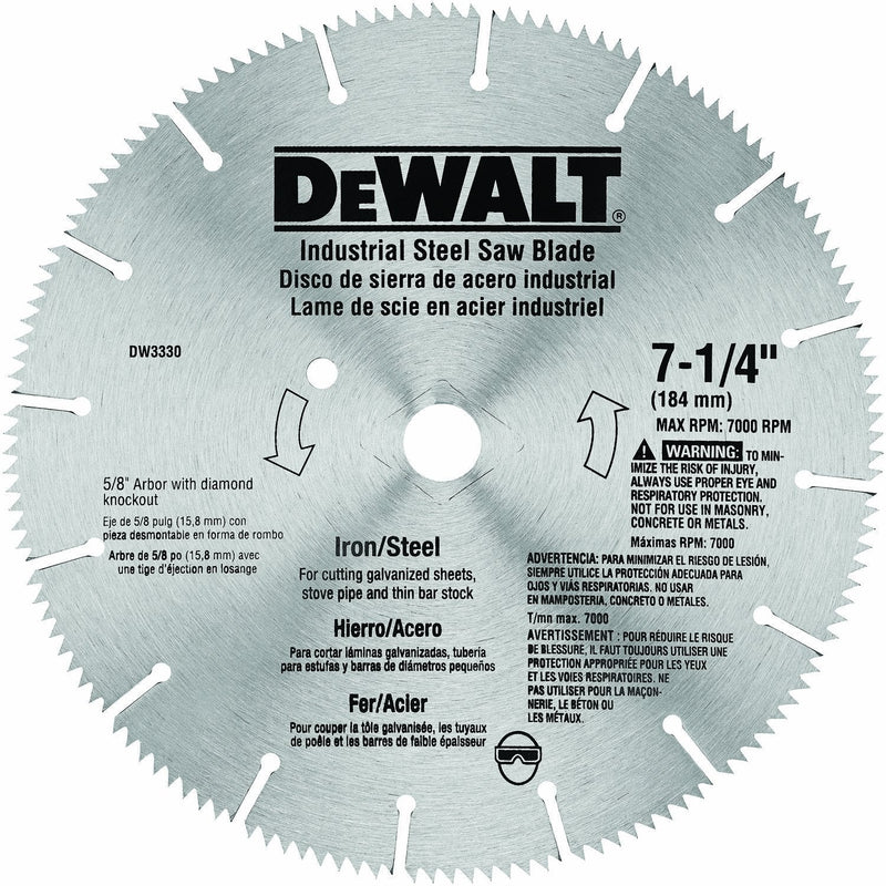 DEWALT DW3330 7-1/4-Inch Iron and Steel Cutting Segmented Saw Blade with 5/8-Inch and Diamond Knockout Arbor,Silver Pack of 1 - NewNest Australia