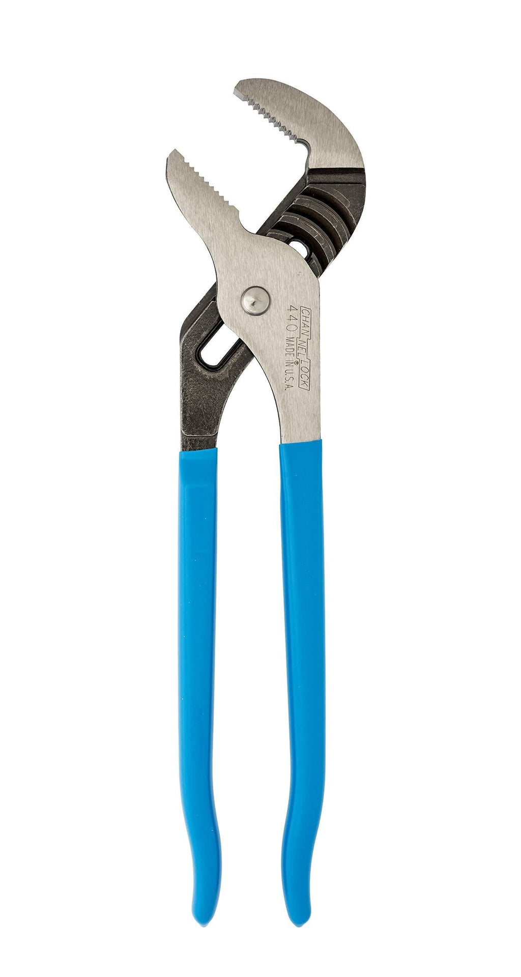 Channellock 440 Tongue and Groove Pliers | 12-Inch Straight Jaw Groove Joint Plier with Comfort Grips | 2.25-Inch Jaw Capacity | Laser Heat-Treated 90° Teeth| Forged High Carbon Steel | Made in USA, Black, Blue, Silver - NewNest Australia