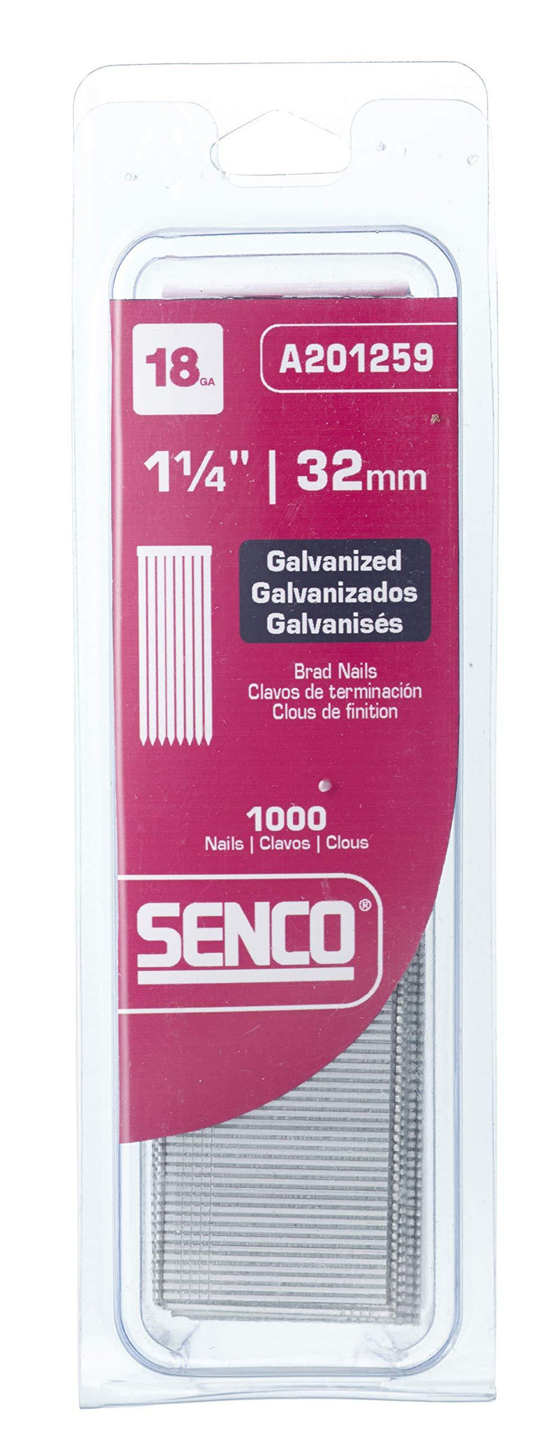 Senco A201259 18-Gauge by 1-1/4 Inch Electro Galvanized Brads Pack of 1 - NewNest Australia