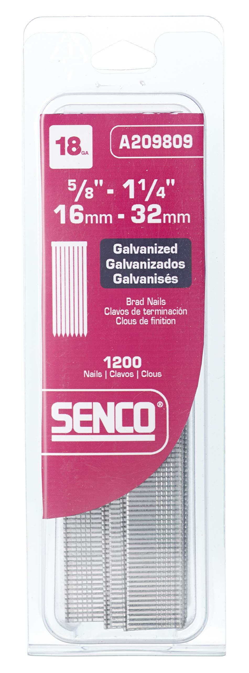 Senco A209809 18-Gauge-by-5/8-Inch to 1-1/4-Inch Electro Galvanized Variety Pack Brads - NewNest Australia
