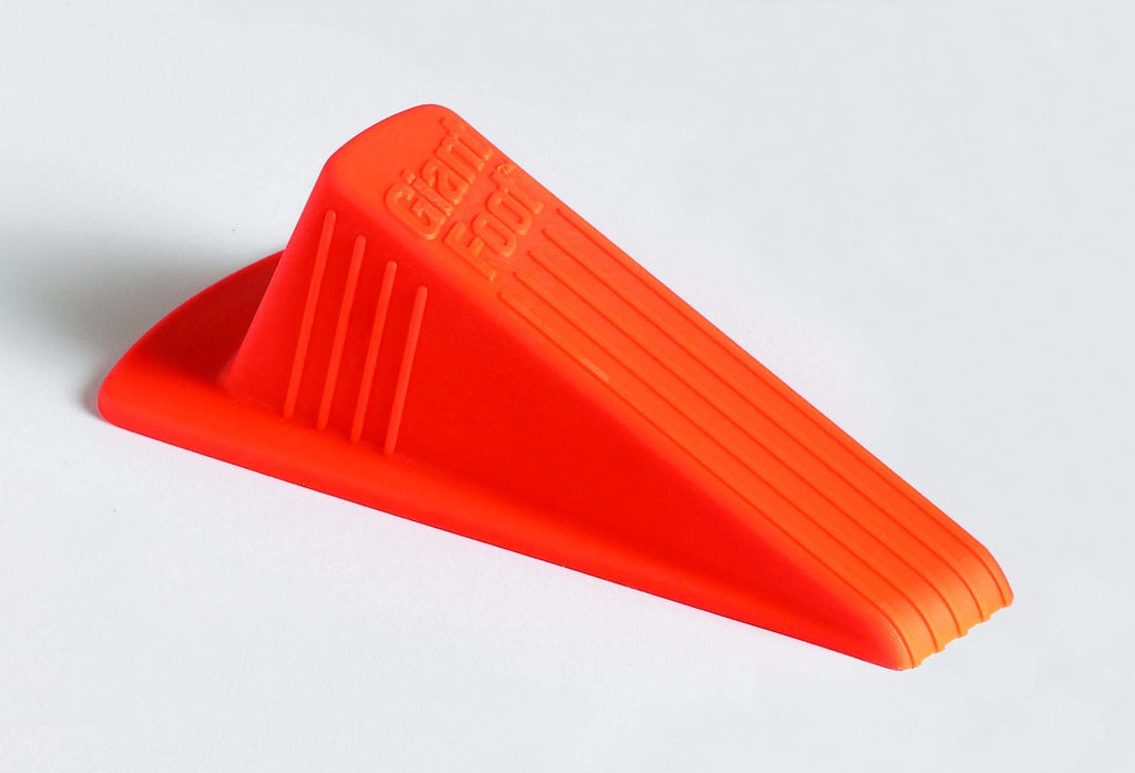 Master Manufacturing Safety Orange Giant Foot Door Stop, Heavy Duty Rubber Wedge Design, Made in the USA, Doors Up to 2" Clearance (00965), 1-Pack - NewNest Australia