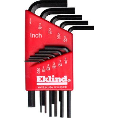 EKLIND 10111 Hex-L Key allen wrench - 11pc set SAE Inch Sizes .050-1/4 Short series 11-Piece Set (0.05" to 1/4") - NewNest Australia