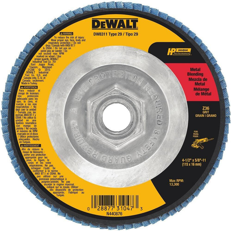DEWALT DW8311 4-1/2-Inch by 5/8-Inch-11 36 Grit Zirconia Angle Grinder Flap Disc - NewNest Australia