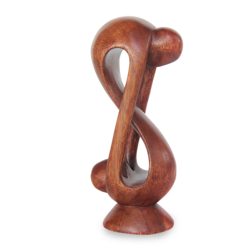 NewNest Australia - NOVICA Romantic Love Suar Wood Abstract Human Figure Sculpture, 7.5" Tall 'Indivisible Love' 