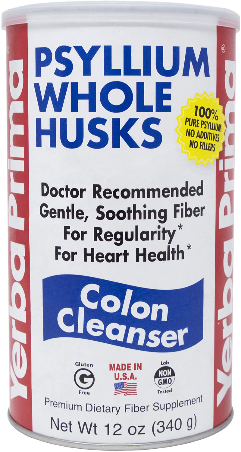 Yerba Prima Psyllium Husk, 12 Ounce - Colon Cleansing Fiber Supplement, for Heart Health, Natural Support for Gut Health, Vegan, No Sugar or Artificial Sweeteners, Non GMO, Gluten Free - NewNest Australia