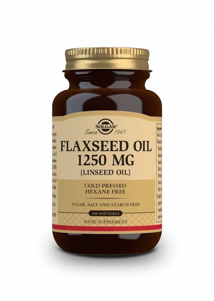 Solgar Flaxseed Oil 1250 mg, 100 Softgels - Organic, Cold-Pressed Omega 3 Essential Fatty Acids - Supports Heart, Immune & Skin Health - Non-GMO, Gluten Free, Dairy Free - 50 Servings - NewNest Australia