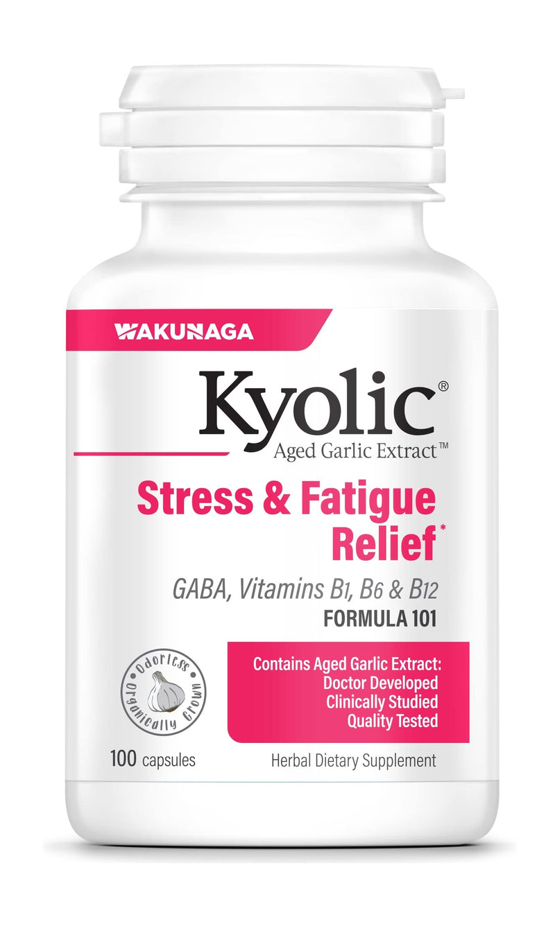 Kyolic Aged Garlic Extract Formula 101, Stress and Fatigue Relief, 100 Capsules (Packaging May Vary) 100 Count (Pack of 1) - NewNest Australia