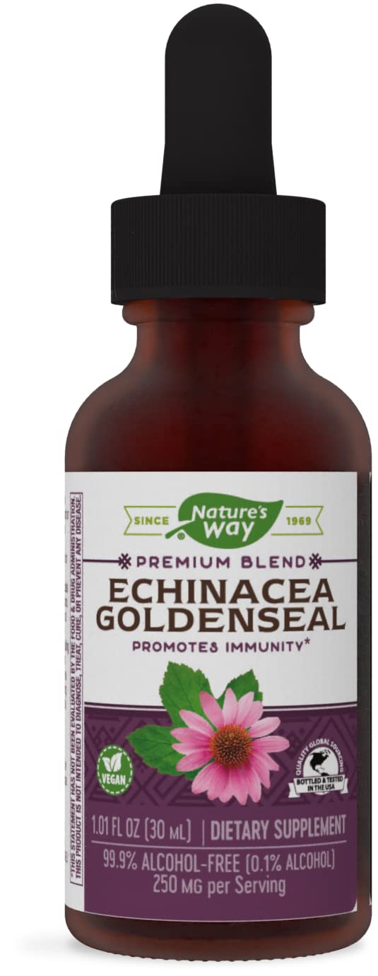 Nature's Way Premium Formula Echinacea-Goldenseal, 250 mg per serving, 99.9% Alcohol-Free, 1.01 Oz. - NewNest Australia