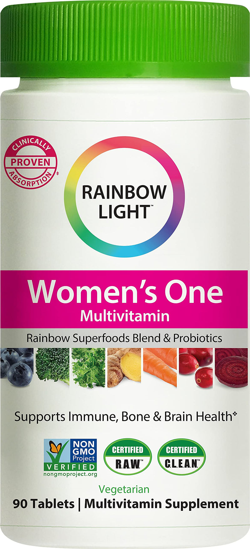 Rainbow Light Women’s One Multivitamin – High Potency with Vitamin C, D & Zinc for Immune Support, Non-GMO, Vegetarian – 90 Tablets (3 Month Supply) - NewNest Australia