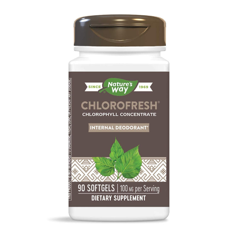 Nature's Way Chlorofresh; Internal Deodorant*; chlorophyll concentrate; 90 softgels - NewNest Australia