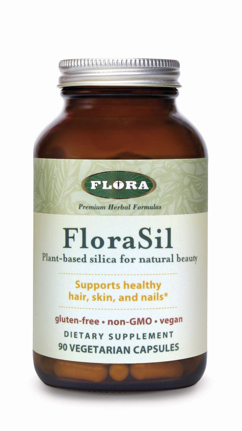 Flora - FloraSil Skin & Bone Nutrient, Plant-Based Silica for Natural Beauty, Skin & Bone Care with Calcium, Potassium, Manganese, Boron, Iron, Vegan, Gluten Free, Non GMO, 90 Vegetarian Capsules 90 Count (Pack of 1) - NewNest Australia