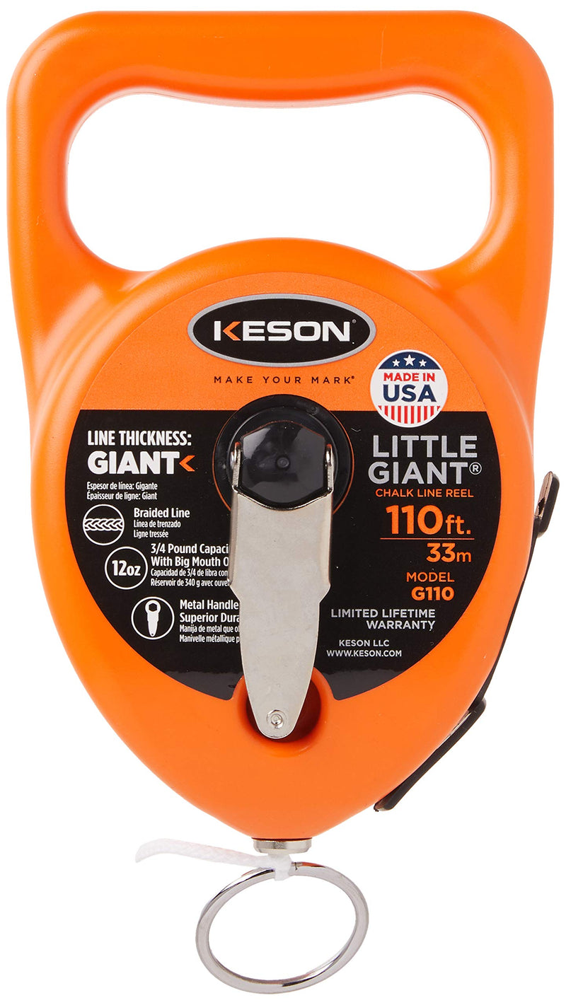 Keson G110 Little Giant Chalk Line Reel, 12-Ounce Chalk Capacity, 110-Foot - NewNest Australia
