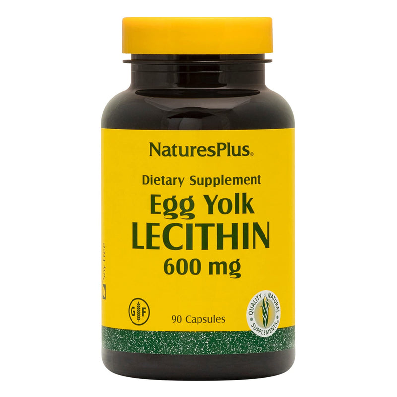 NaturesPlus Egg Yolk Lecithin - 600 mg, 90 Vegetarian Capsules - Supports Body's Natural Defenses & Optimal Liver Function - Soy-Free, Gluten-Free - 90 Servings - NewNest Australia