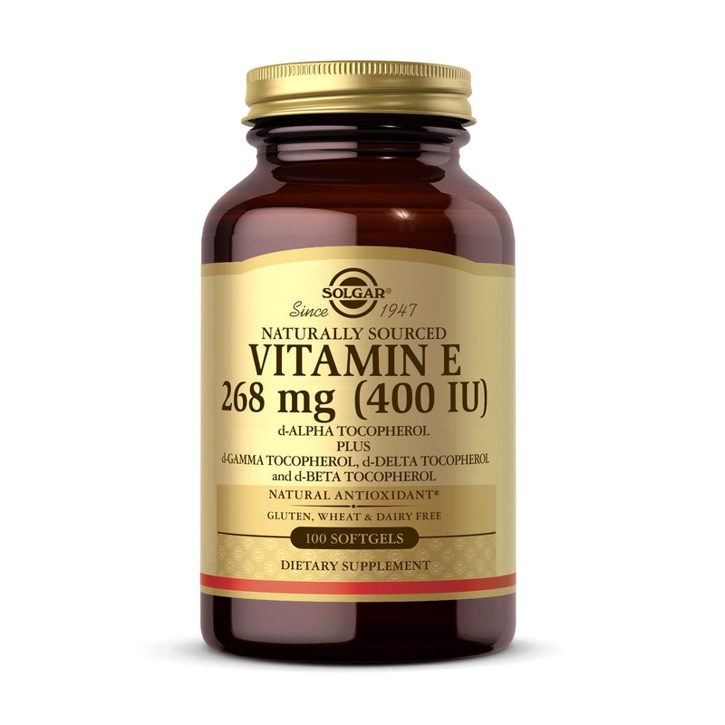 Solgar Vitamin E 268 MG (400 IU) Mixed (d-Alpha Tocopherol & Mixed Tocopherols), 100 Softgels - Supports Immune System & Skin Nutrition - Natural Antioxidant - Gluten Free, Dairy Free - 100 Servings - NewNest Australia