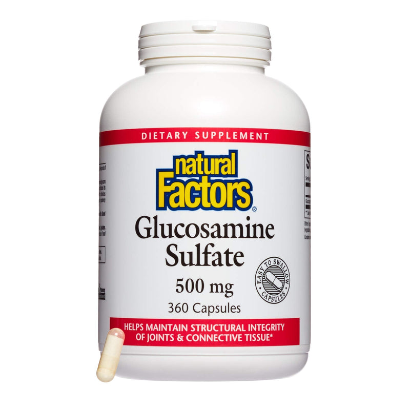 Natural Factors, Glucosamine Sulfate, Supports Healthy Joint Mobility, Cartilage and Connective Tissue, 360 capsules (360 servings) - NewNest Australia