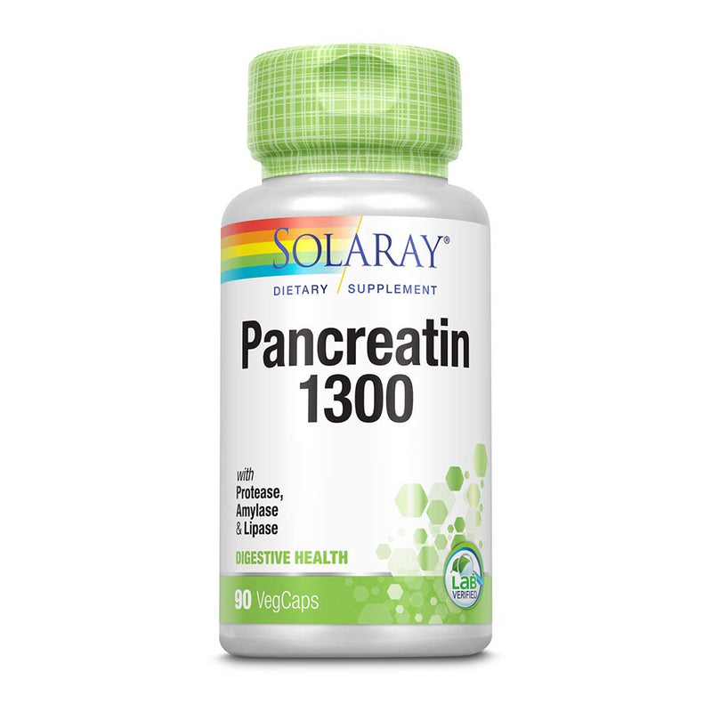 Solaray Pancreatin 1300 | Pancreatic Digestive Enzymes Plus Papaya for Healthy Digestion Support | 90 VegCaps, 90 Serv. - NewNest Australia