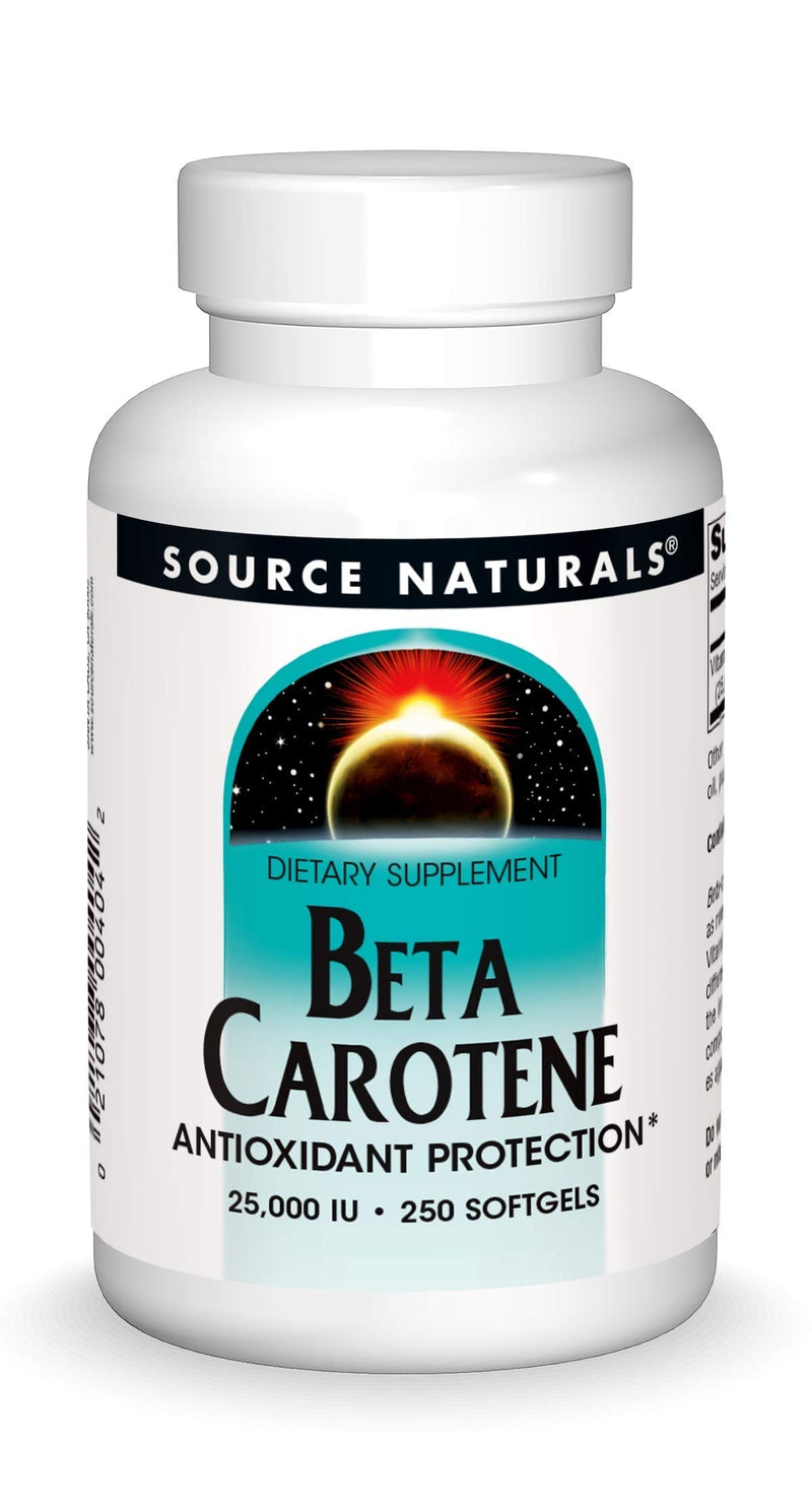 Source Naturals Beta Carotene 25000 iu Antioxidant Protection - Converted By Body To Vitamin A - 250 Softgels - NewNest Australia