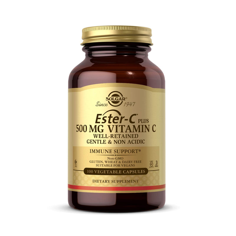 Solgar Ester-C Plus 500 mg Vitamin C (Ascorbate Complex) - Gentle & Non Acidic - Antioxidant & Immune Support - 100 Vegetable Capsules (100 Servings) 100 Count - NewNest Australia
