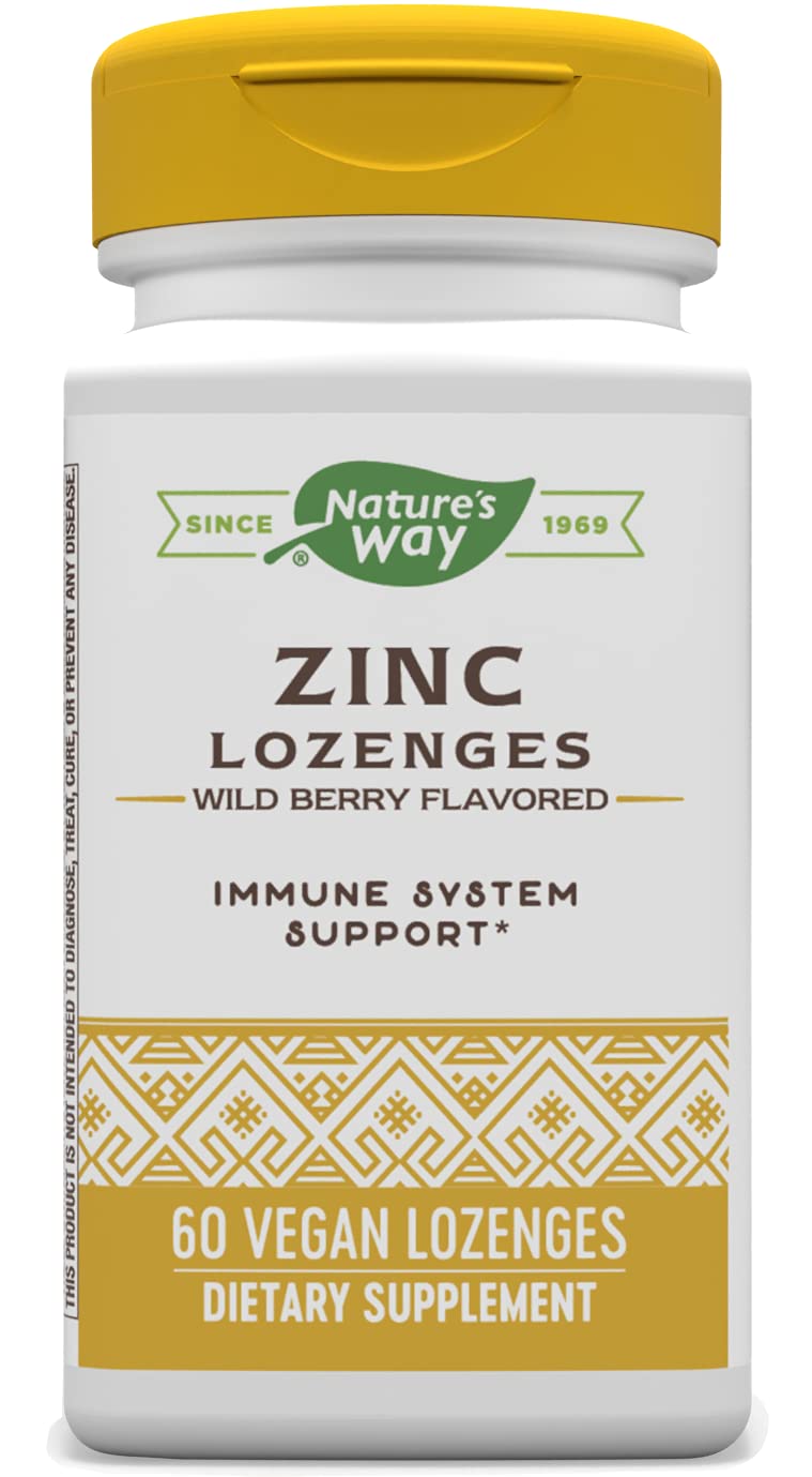 Nature's Way Zinc Lozenge with Echinacea & Vitamin C Wild Berry Flavor, 60 Lozenges 60 Count (Pack of 1) - NewNest Australia