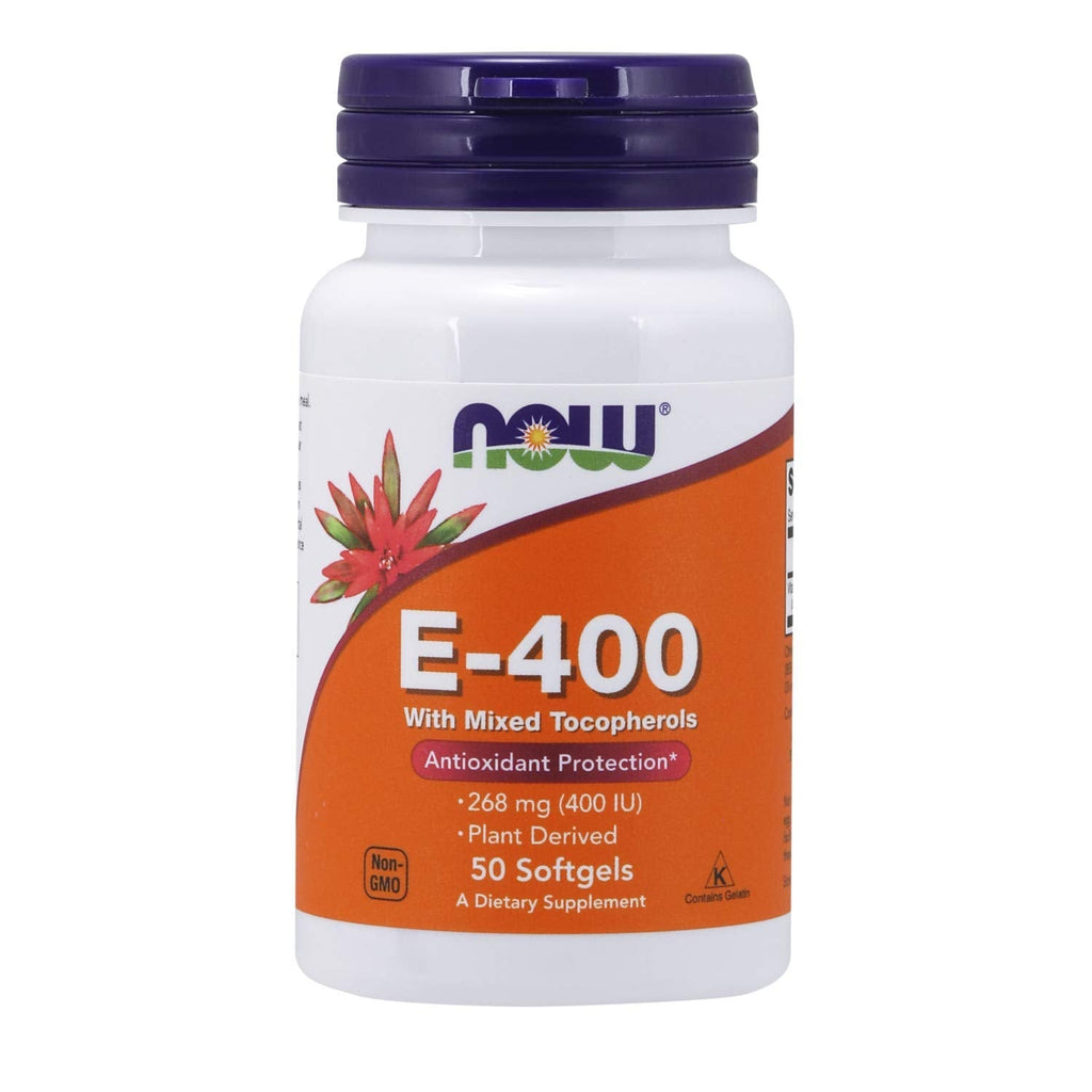 NOW Supplements, Vitamin E-400 IU Mixed Tocopherols, Antioxidant Protection*, 50 Softgels 50 Count (Pack of 1) - NewNest Australia