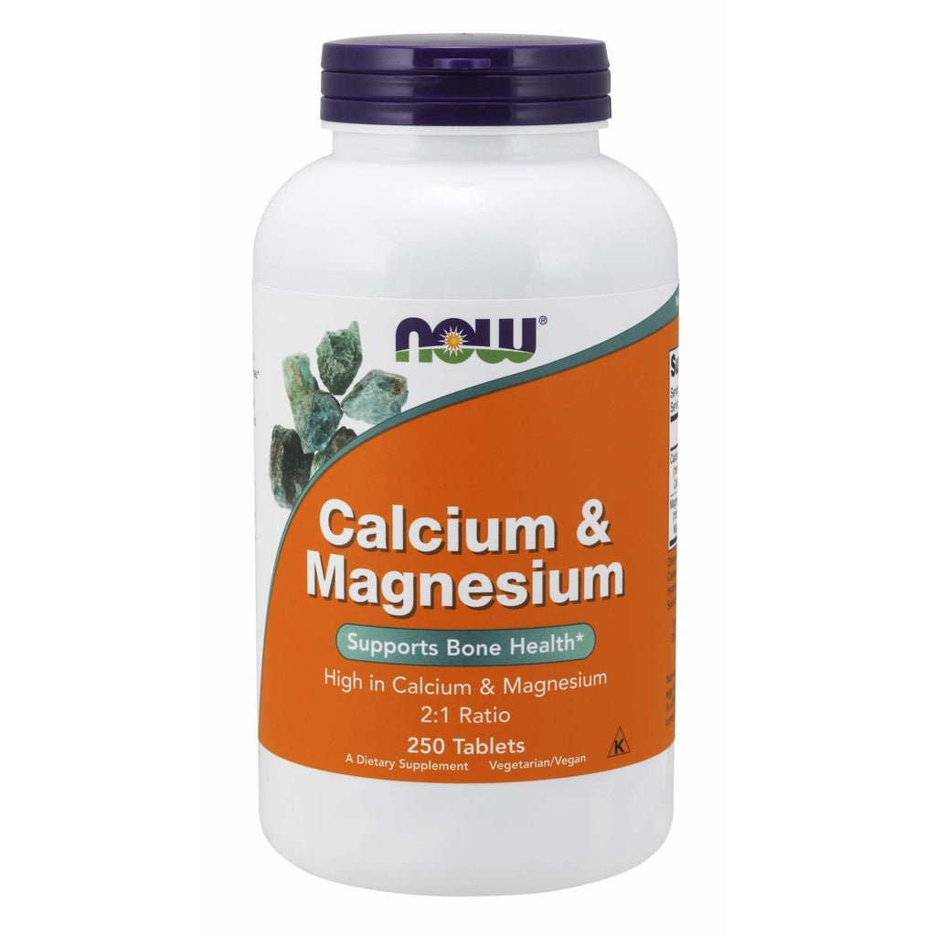 NOW Supplements, Calcium & Magnesium 2:1 Ratio, High Potency, Supports Bone Health*, 250 Tablets - NewNest Australia